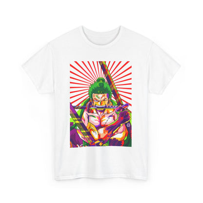 One Piece Zoro Style T-Shirt – 100% Cotton Anime Tee for Swordsman Fans