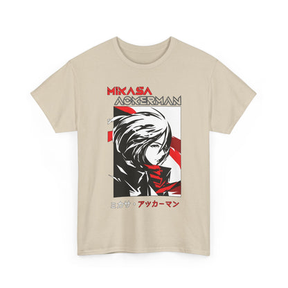 Mikasa Ackerman T-Shirt – 100% Cotton Attack on Titan Anime Tee for Fans