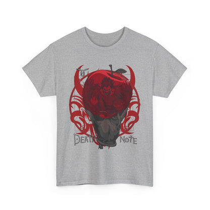 Death Note Apple T-Shirt – 100% Cotton Anime Tee Featuring Ryuk’s Iconic Red Apple