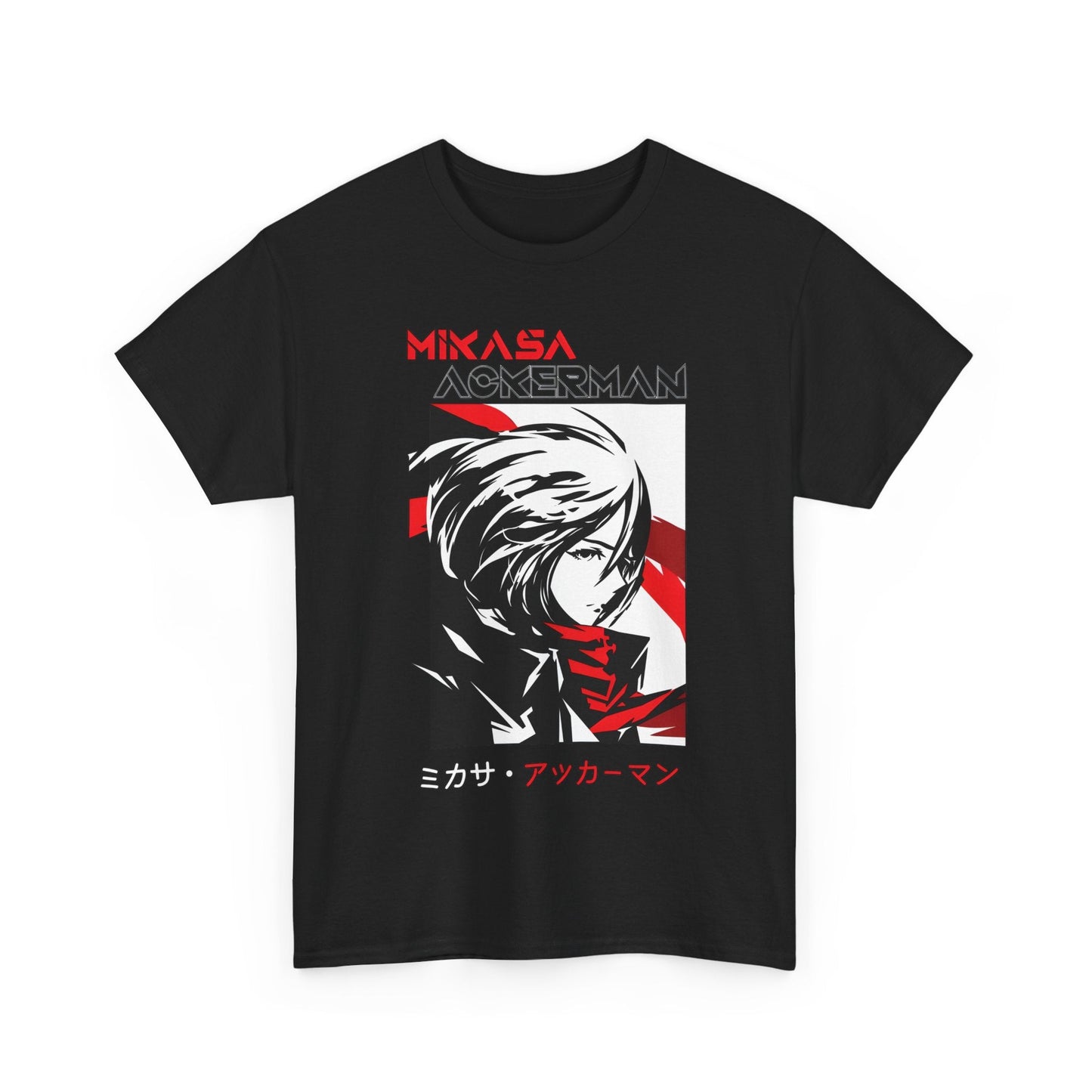 Mikasa Ackerman T-Shirt – 100% Cotton Attack on Titan Anime Tee for Fans