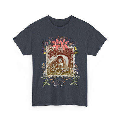 Spirited Away Philately T-Shirt – 100% Cotton Anime Stamp-Inspired Tee for Studio Ghibli Fans
