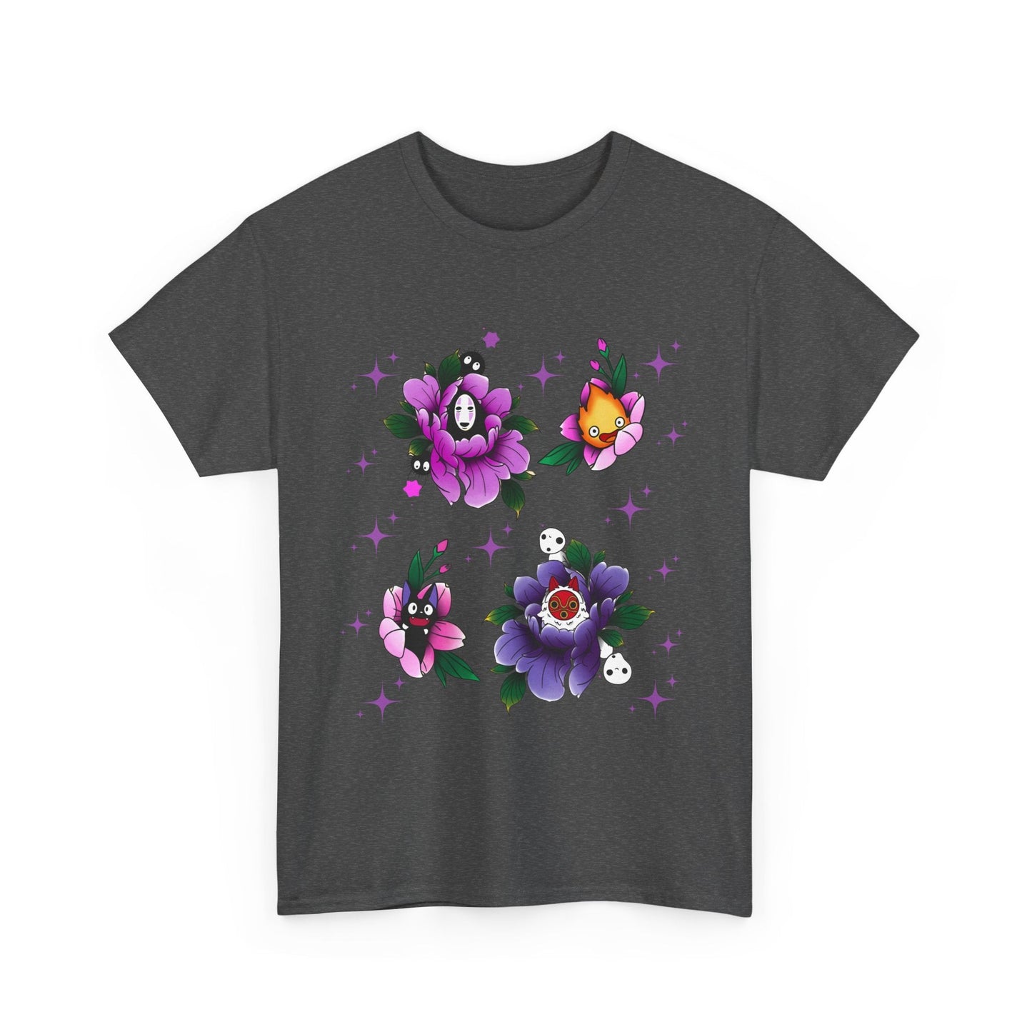 Flowers Studio Ghibli T-Shirt – 100% Cotton Floral Anime Tee for Ghibli Fans
