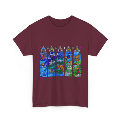 Studio Ghibli Stained Glass T-Shirt – 100% Cotton Anime Tee with Vitral-Inspired Art