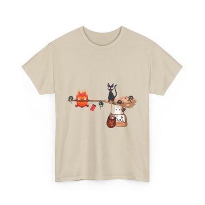 Calcifer Jiji Soot Sprites T-Shirt – 100% Cotton Studio Ghibli Cute Anime Tee