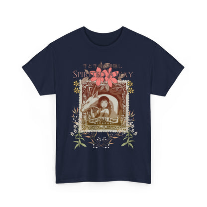 Spirited Away Philately T-Shirt – 100% Cotton Anime Stamp-Inspired Tee for Studio Ghibli Fans