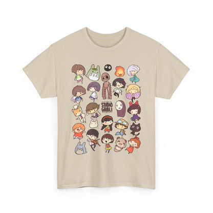 Chibi Studio Ghibli Characters T-Shirt – 100% Cotton Cute Anime Tee for Ghibli Fans