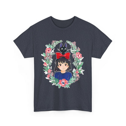 Kiki’s Delivery Service Flowers T-Shirt – 100% Cotton Studio Ghibli Inspired Tee for Anime Fans
