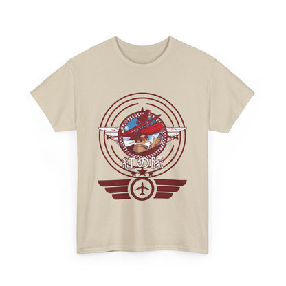 Porco Rosso Aviator T-Shirt – 100% Cotton Studio Ghibli Pilot Anime Tee