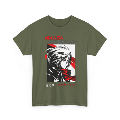 Mikasa Ackerman T-Shirt – 100% Cotton Attack on Titan Anime Tee for Fans
