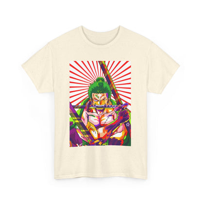 One Piece Zoro Style T-Shirt – 100% Cotton Anime Tee for Swordsman Fans