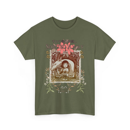 Spirited Away Philately T-Shirt – 100% Cotton Anime Stamp-Inspired Tee for Studio Ghibli Fans