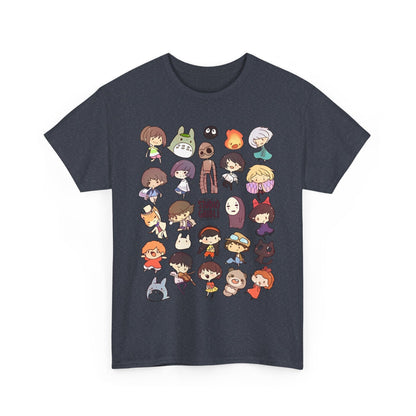 Chibi Studio Ghibli Characters T-Shirt – 100% Cotton Cute Anime Tee for Ghibli Fans