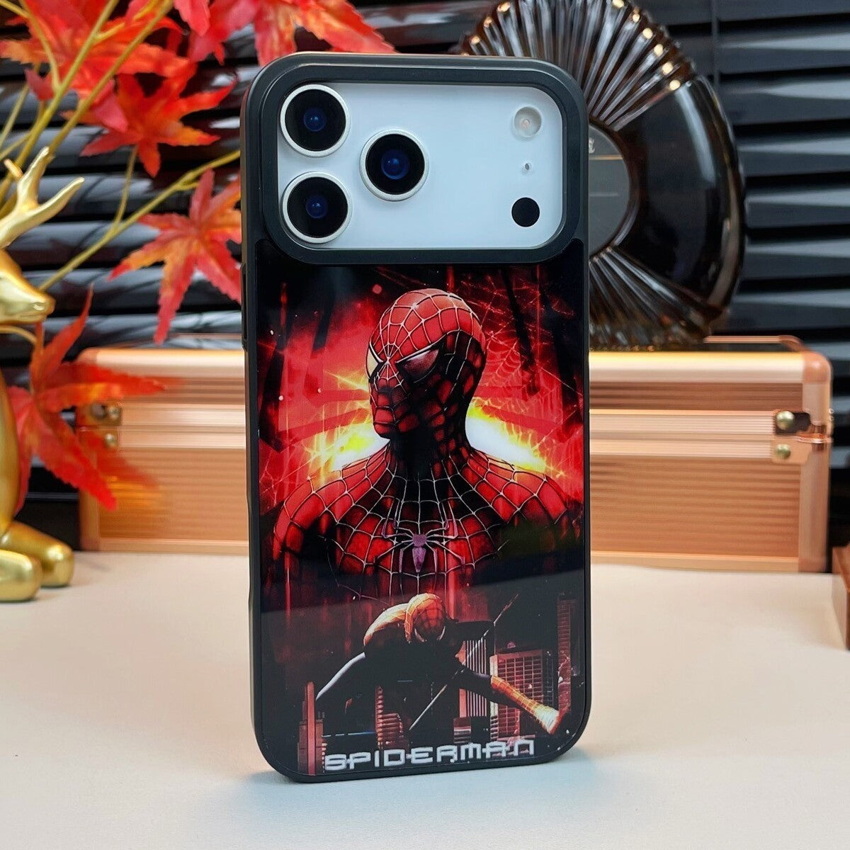 Bronzing Marvel Spider-Man Iron Man Phone Case Marvel28
