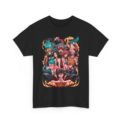 One Piece Characters T-Shirt – 100% Cotton Anime Tee Featuring Luffy, Zoro, Nami & More
