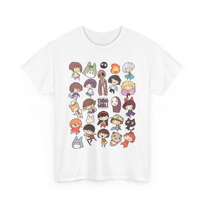 Chibi Studio Ghibli Characters T-Shirt – 100% Cotton Cute Anime Tee for Ghibli Fans