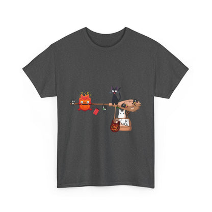 Calcifer Jiji Soot Sprites T-Shirt – 100% Cotton Studio Ghibli Cute Anime Tee