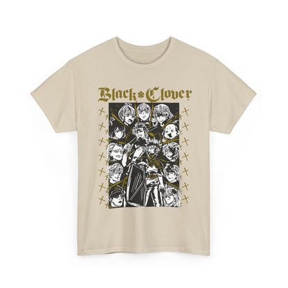 Black Clover Characters T-Shirt – 100% Cotton Anime Tee – Asta Yuno Noelle Shirt for Anime Fans