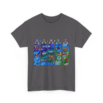 Studio Ghibli Stained Glass T-Shirt – 100% Cotton Anime Tee with Vitral-Inspired Art