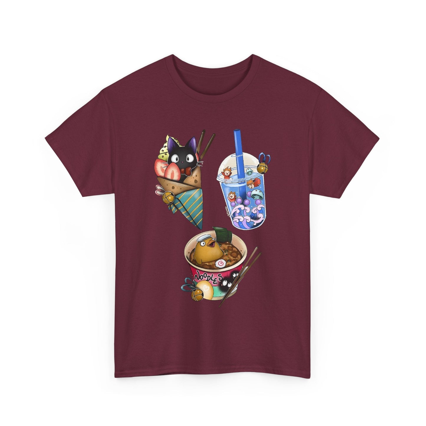 Studio Ghibli Food T-Shirt – 100% Cotton Anime Tee with Iconic Ghibli Dishes