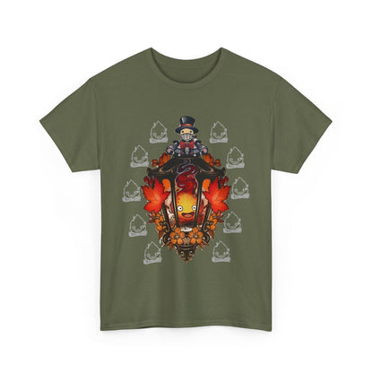 Calcifer T-Shirt – 100% Cotton "Howl's Moving Castle" Studio Ghibli Fire Demon Tee for Anime Fans