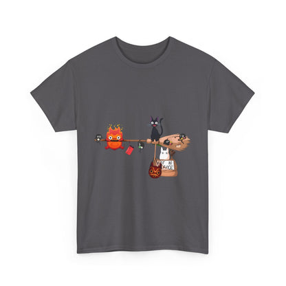 Calcifer Jiji Soot Sprites T-Shirt – 100% Cotton Studio Ghibli Cute Anime Tee