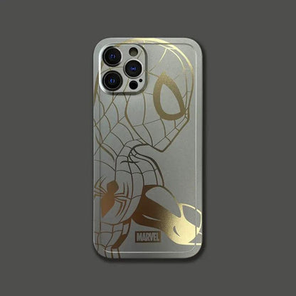 Bronzing Marvel Spider-Man Iron Man Phone Case Marvel7
