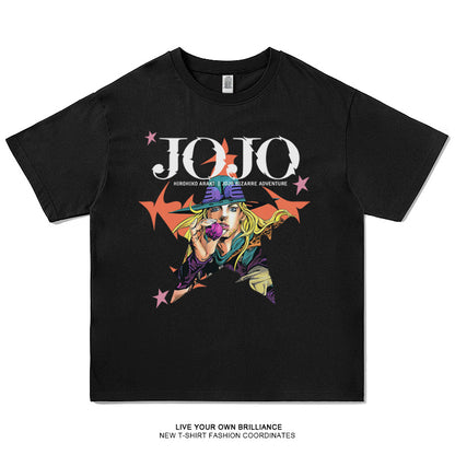 Jotaro Kujo T-Shirt – 100% Cotton JoJo's Bizarre Adventure Anime Tee for Fans