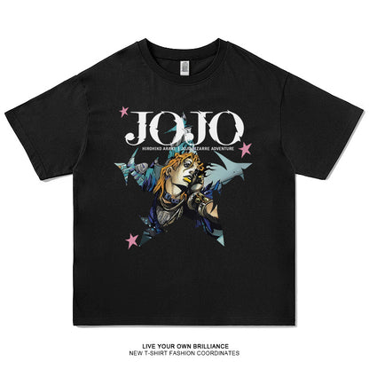 Jotaro Kujo T-Shirt – 100% Cotton JoJo's Bizarre Adventure Anime Tee for Fans