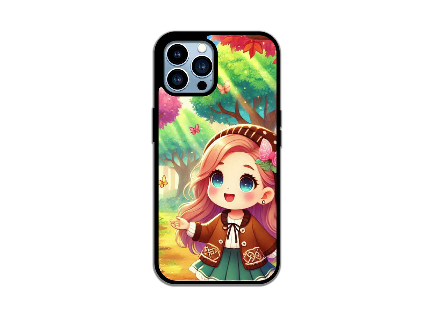 Autumn Stroll – Kawaii Forest Girl Phone Case