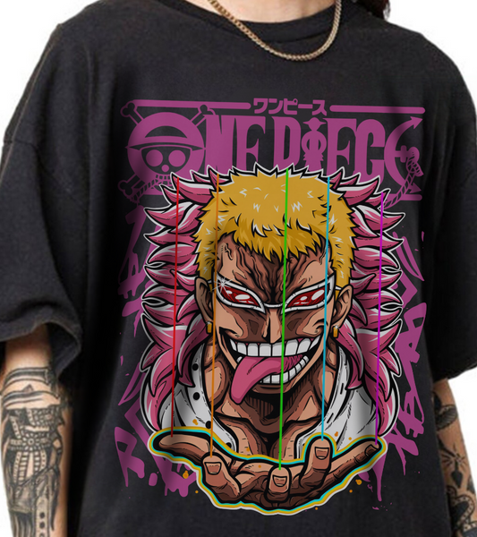 Donquixote Doflamingo T-Shirt – One Piece 100% Cotton Anime Tee for True Villain Fans