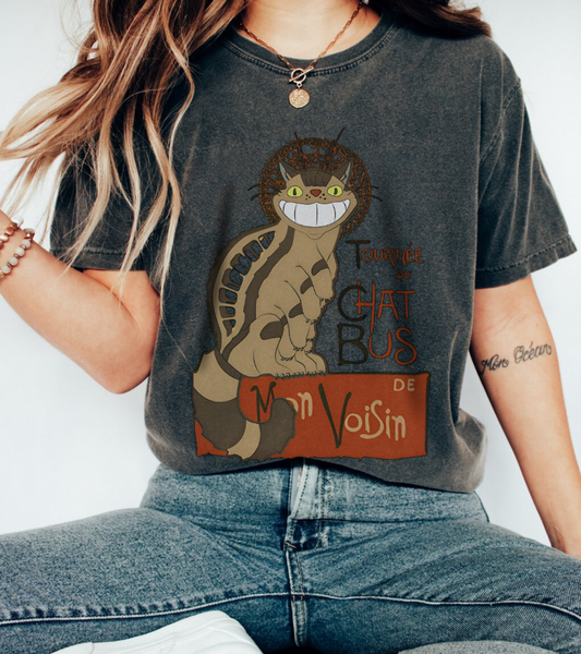 Catbus Studio Ghibli T-Shirt – 100% Cotton My Neighbor Totoro Tee for Anime Fans