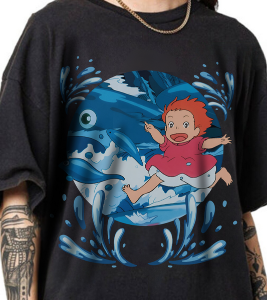 Ponyo Studio Ghibli T-Shirt – 100% Cotton Anime Tee for Ghibli Fans