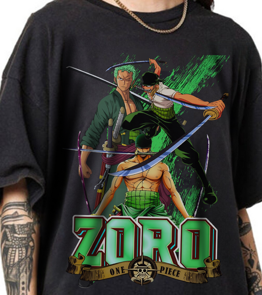 Roronoa Zoro Sword T-Shirt – 100% Cotton One Piece Anime Tee for True Fans