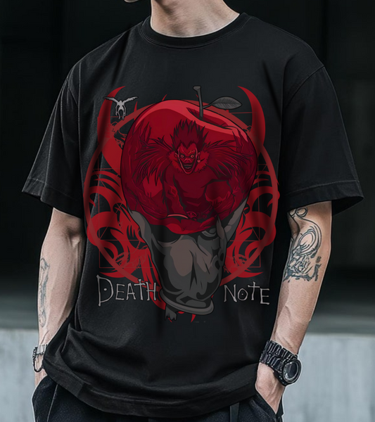 Death Note Apple T-Shirt – 100% Cotton Anime Tee Featuring Ryuk’s Iconic Red Apple