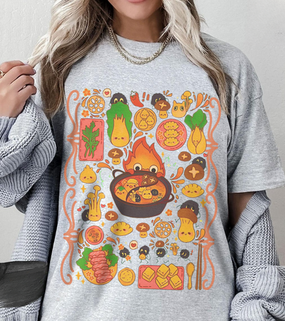 Calcifer Breakfast T-Shirt – 100% Cotton Studio Ghibli Shirt Inspired by Howl’s Moving Castle