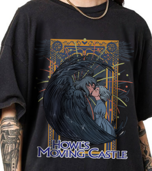 Howl’s Moving Castle T-Shirt – 100% Cotton Anime Tee | Studio Ghibli Fan Shirt