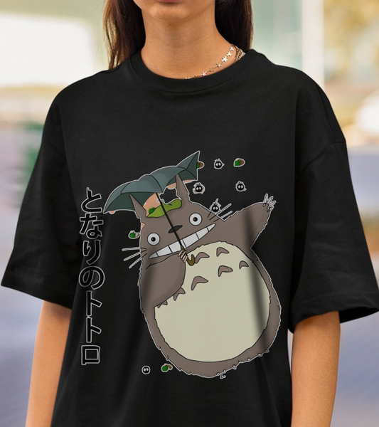 Totoro Funny Face T-Shirt – 100% Cotton Cute Anime Shirt for Studio Ghibli Fans