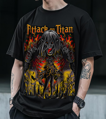 Eren Jaeger T-Shirt – 100% Cotton Attack on Titan Anime Tee