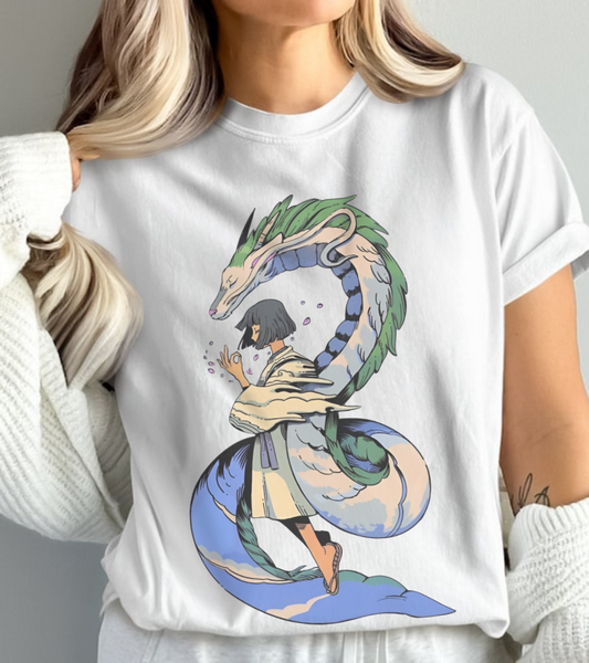 Haku Spirited Away T-Shirt – 100% Cotton Anime Tee for Studio Ghibli Fans