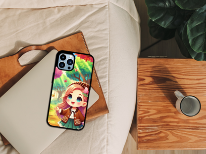 Autumn Stroll – Kawaii Forest Girl Phone Case
