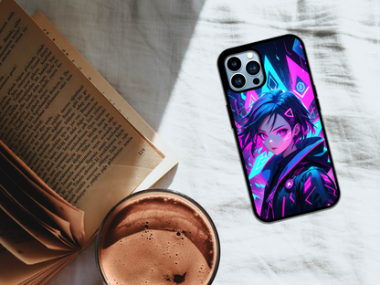 Neon Cyberpunk Dreamscape Anime-Inspired Art Print