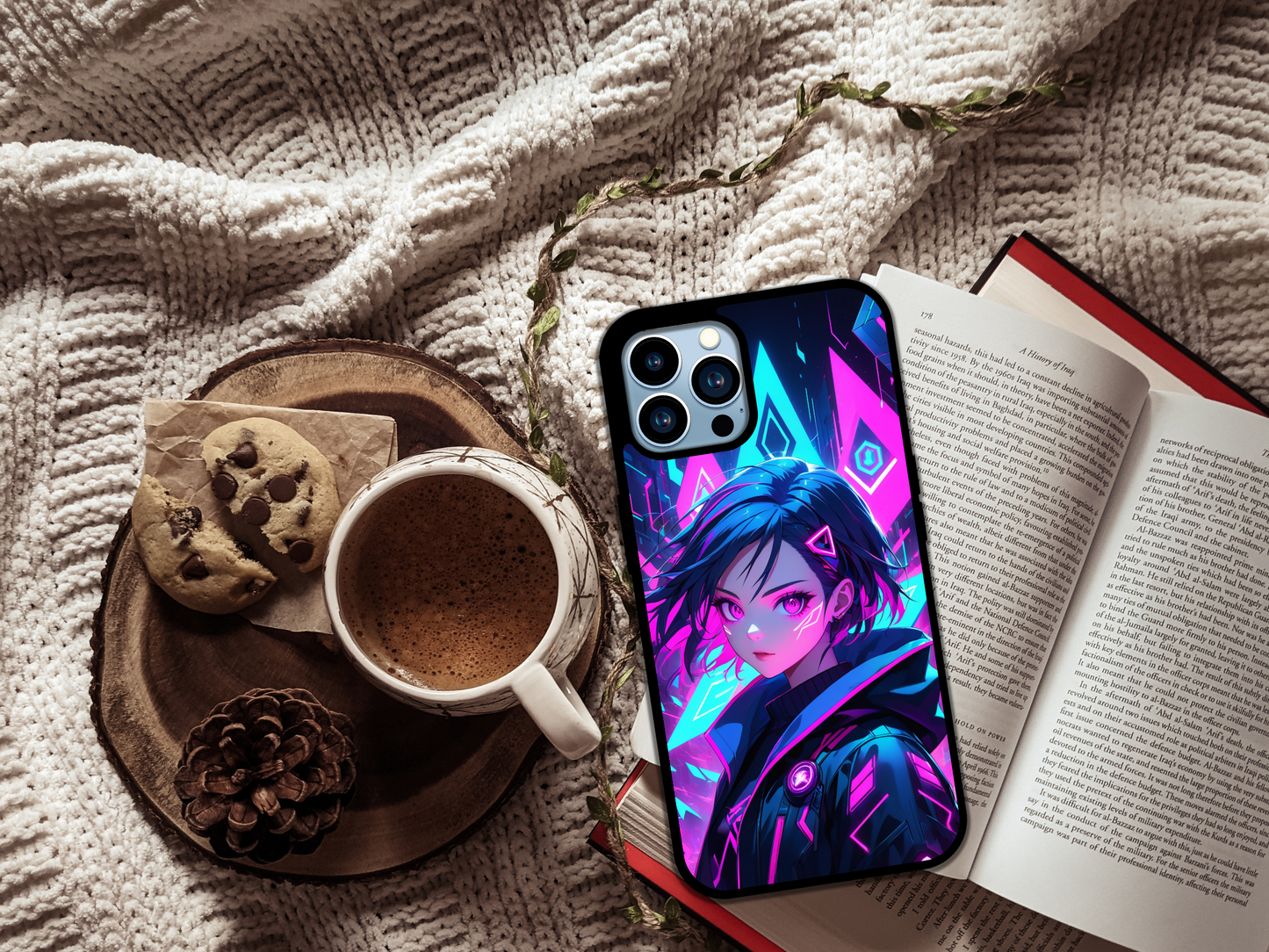 Neon Cyberpunk Dreamscape Anime-Inspired Art Print