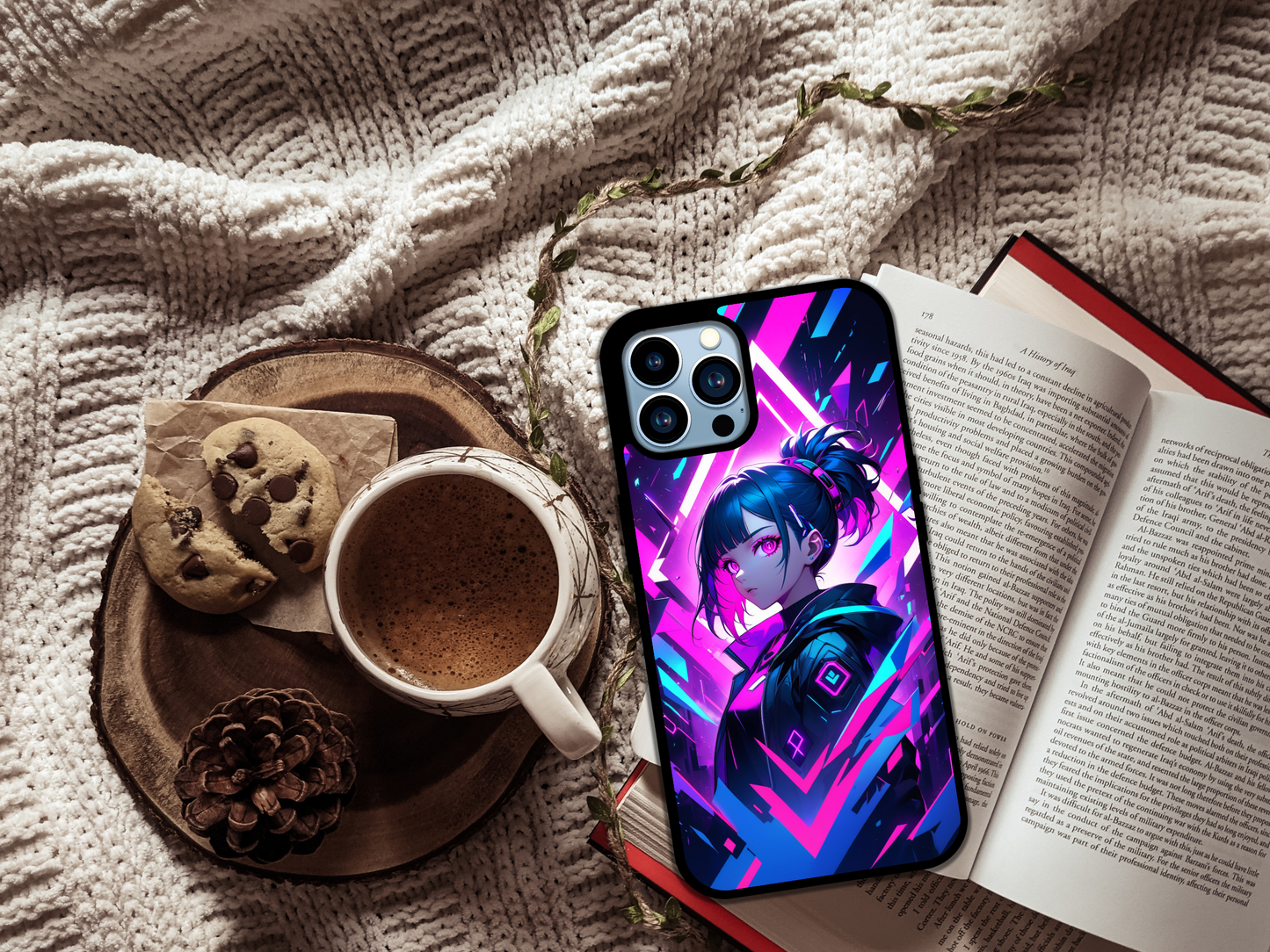 Neon Rebel - Cyberpunk Anime Vibes Phone Case