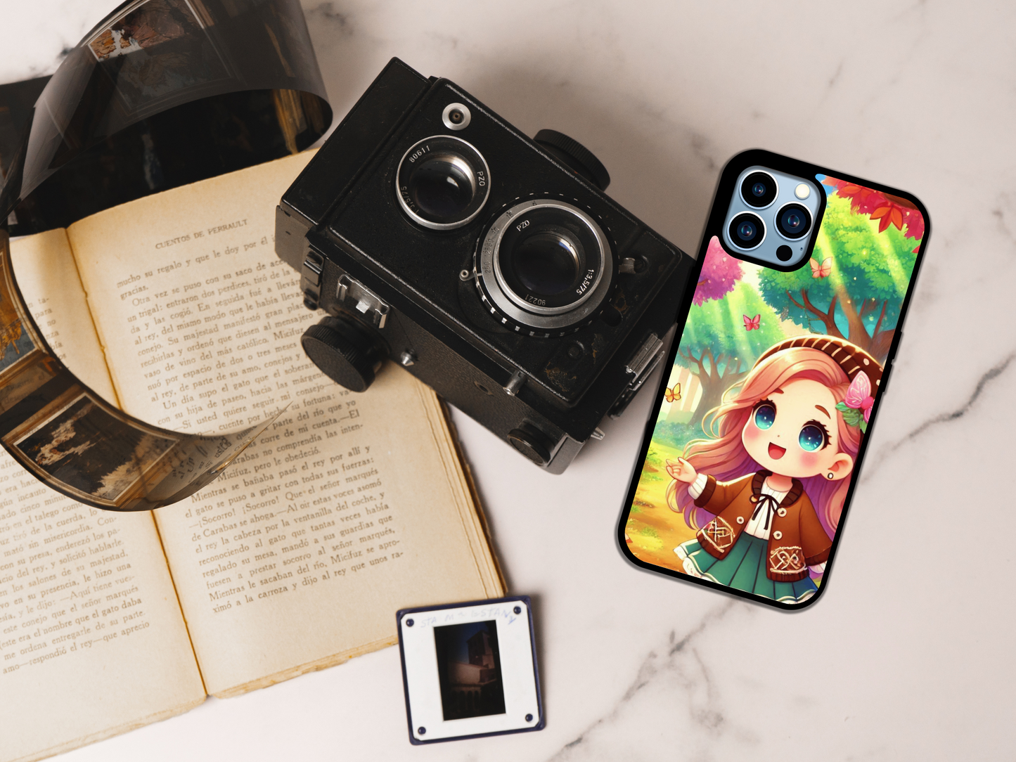 Autumn Stroll – Kawaii Forest Girl Phone Case