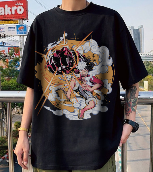 Power Luffy T-Shirt – 100% Cotton One Piece Anime Tee for True Fans