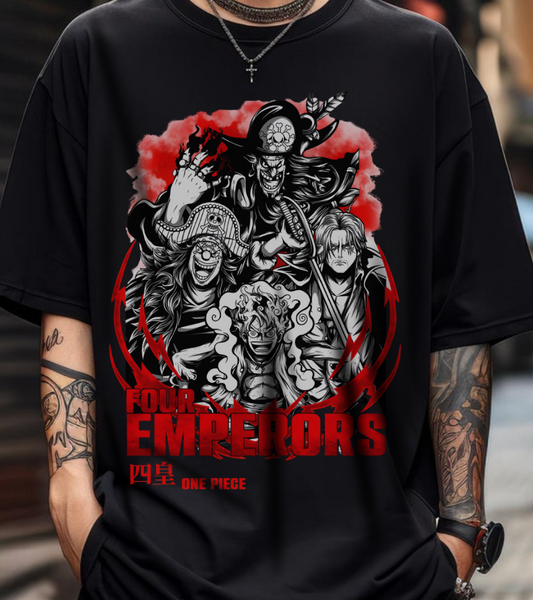 Four Emperors One Piece T-Shirt – 100% Cotton Anime Shirt Featuring Yonko Legends