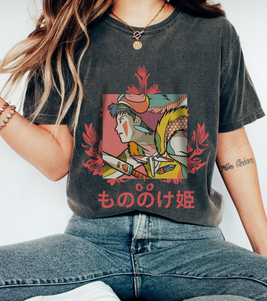 Princess Mononoke Studio Ghibli T-Shirt – 100% Cotton Anime Shirt for Ghibli Fans