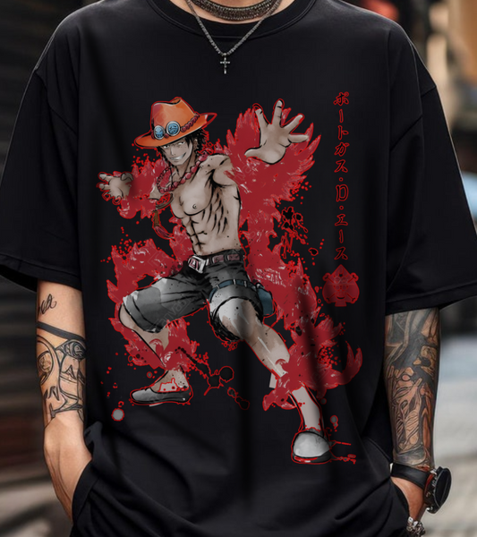 Portgas D. Ace One Piece T-Shirt – 100% Cotton Anime Tee for Fans
