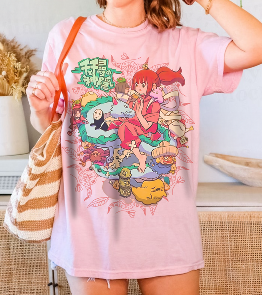 Spirited Away T-Shirt – Chihiro & Haku | 100% Cotton Gildan 5000 | Studio Ghibli Anime Tee