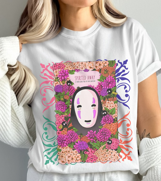 No Face Spirited Away T-Shirt – 100% Cotton Gildan 5000 | Studio Ghibli Anime Tee